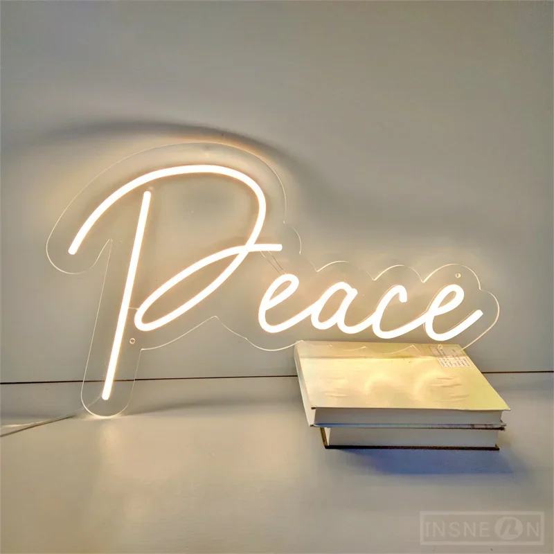 

Peace Led Neon Sign Bar Pub Party Home Wall Decoration Room Decor Neon Signs Office Club Shop Birthday Gifts USB Letter Signs