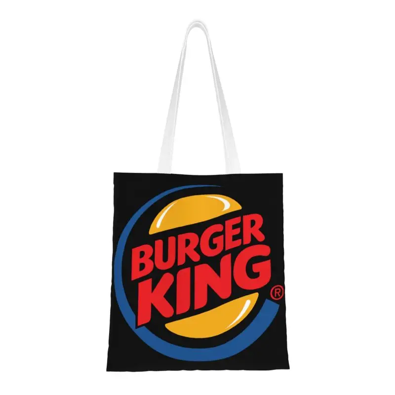 

Custom Burgers Shopping Canvas Bags Women Portable Grocery Logo Tote Shopper Bags