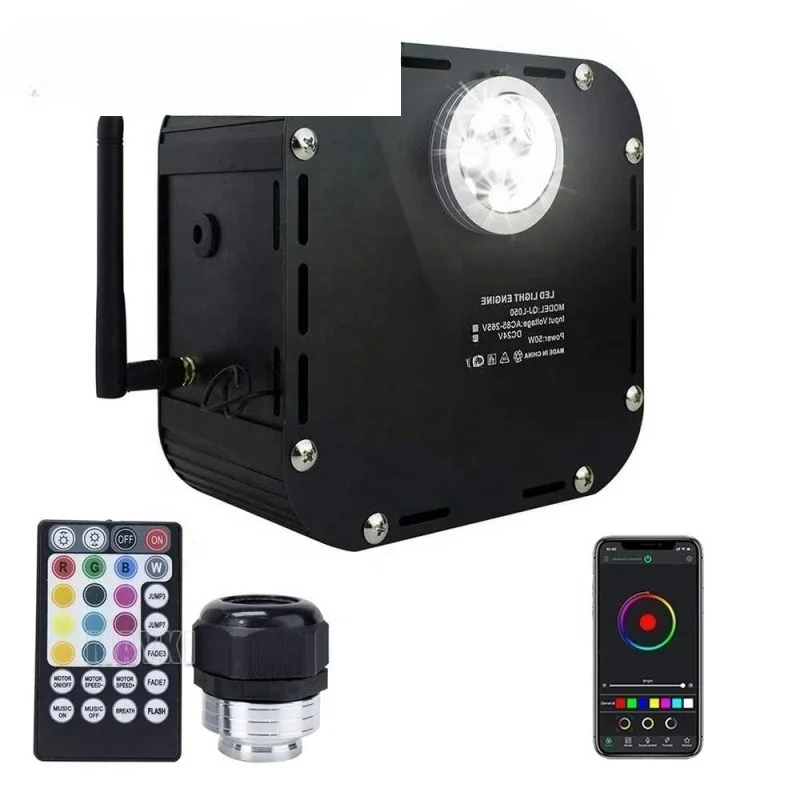 Светодиодный источник света 50W Twinkle Fiber Optic Light Source RGBW для декоративной подсветки потолка в автомобиле или дома
