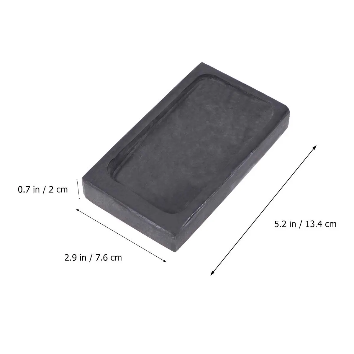 5-Inch Rectangular Chinese Traditional Inkstone for Students Smooth Surface Ink Grinding Stone Adjustable Color Control