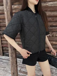 2024 Autumn/Winter College Women's Jacket New Fashionable Short Jacket Vine Pattern Ribbed Collar Top Coat 3 Colors