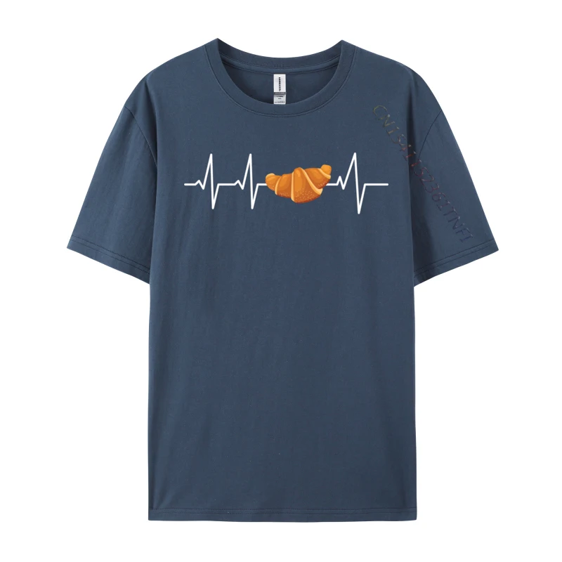 Croissant Heartbeat Ecg Heart Rate Wholesale Crested Butte Colorado Flag Classic T Shirts Male Tees Fall Classic Tee-Shirts