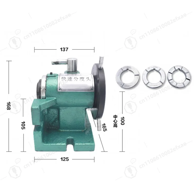KF-125 Quick Dividing Head Vertical & Horizontal Universal Indexing Head Precision Chuck for Milling Machine