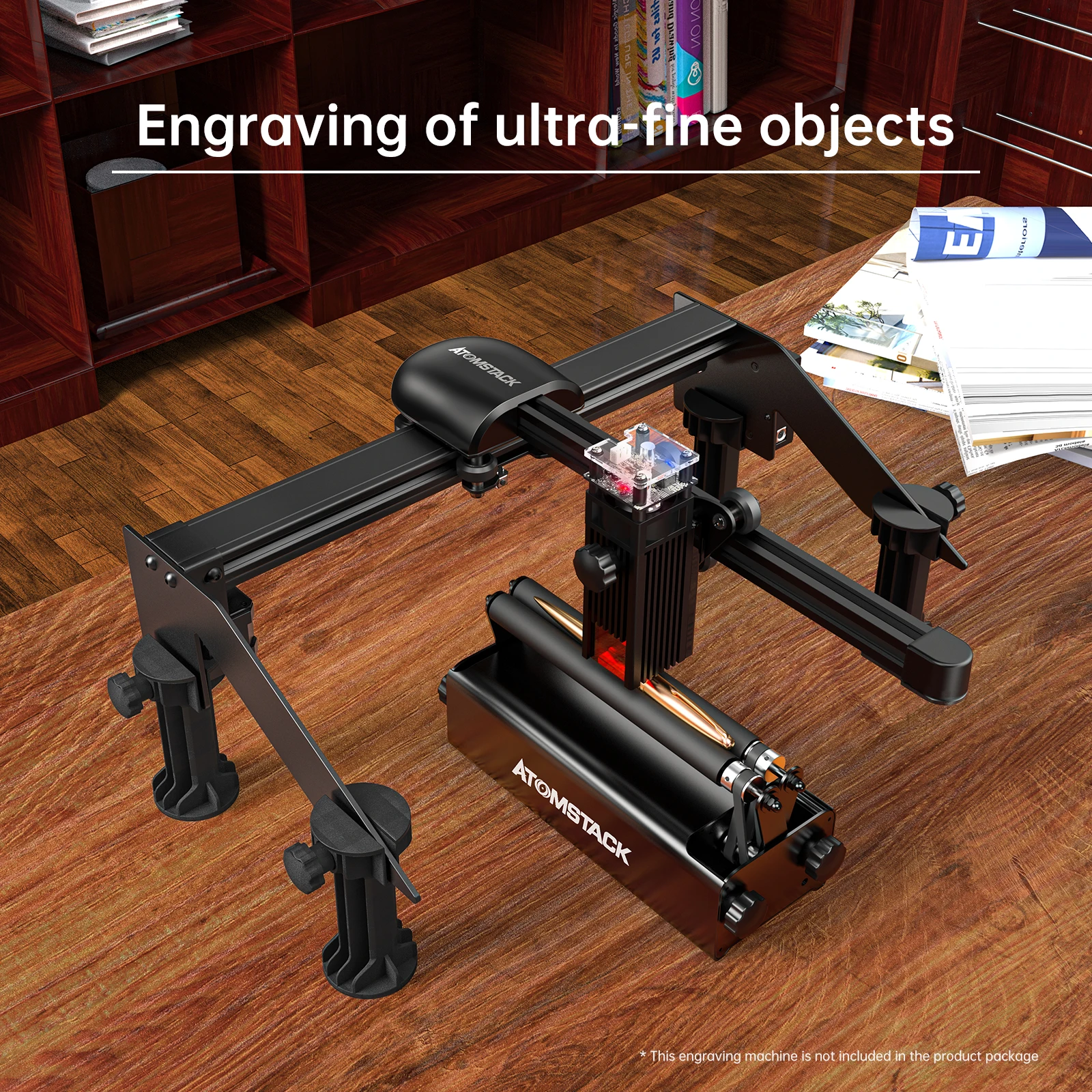 ATOMSTACK-Rouleau R3 Pro Amélioré, avec Support Mathiable, Compatible avec 95% de Graveur Laser Ortur Neje Twetress