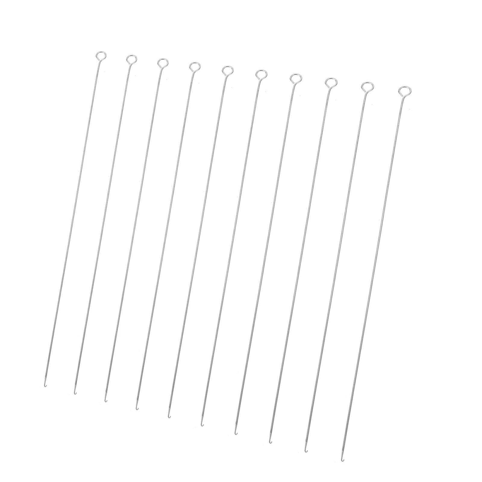 

10 Pcs Beading Tools Stainless Steel Needles for Needlework Crafts Open Eye Curved Jewelry Beads Threading Making Beaded