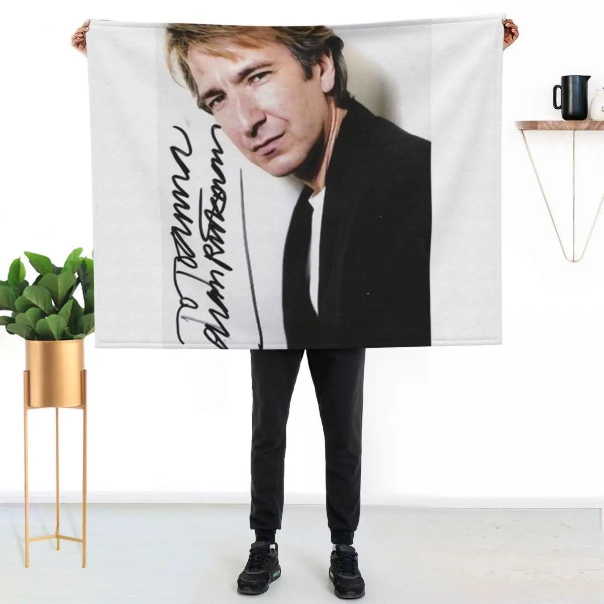 

alan rickman Signed Poster Throw Blanket Compact Warm Blanket for Car Road Trip