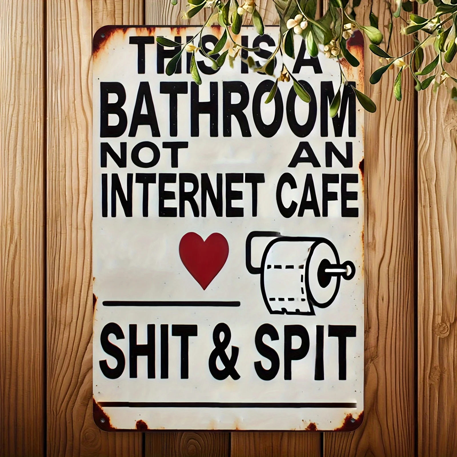 Letreros de baño humorísticos, esto es un baño, no un Internet, cafetería, hogar, jardín, Bar, Club, decoración de pared de hierro, Ideas de regalo únicas, 1 ud.