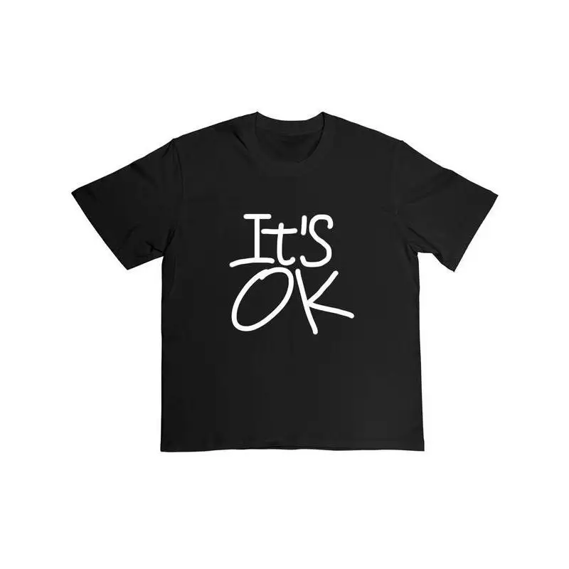 

Unisex It's OK Letter Print T-shirt Men Women Positive Quote Slogan Graphic Tee Casual Streetwear Oversized Top