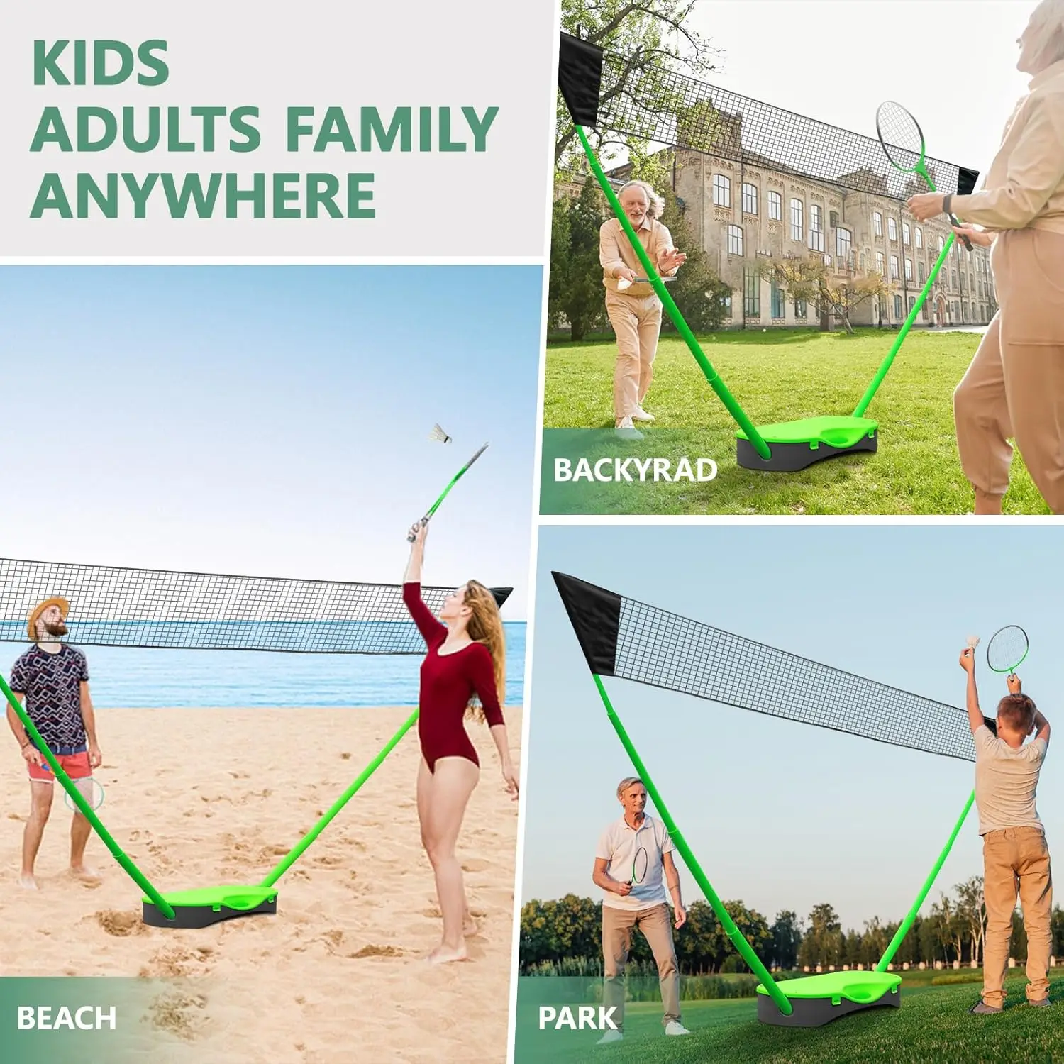 

Прочный комплект для бадминтона премиум-класса, простая в сборке сетка для развлечений на заднем дворе, парке и на открытом воздухе