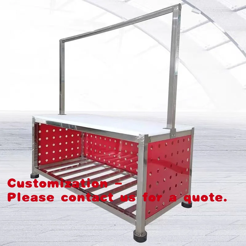 

Настраиваемый интегрированный прилавок для разделки мяса из нержавеющей стали для супермаркетов, с подвесной стойкой для мяса, полный комплект для свинины, для охлажденного мяса