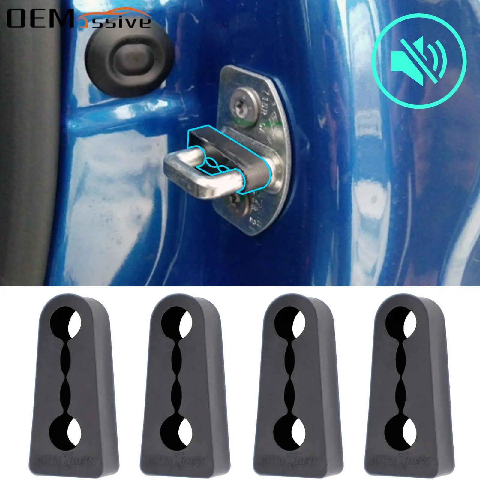 Sound Damper Door Lock Buffer For Renault Duster 2 Captur Kaptur Arkana Fluence Soundproof Screaks Deaf Seal Deadener