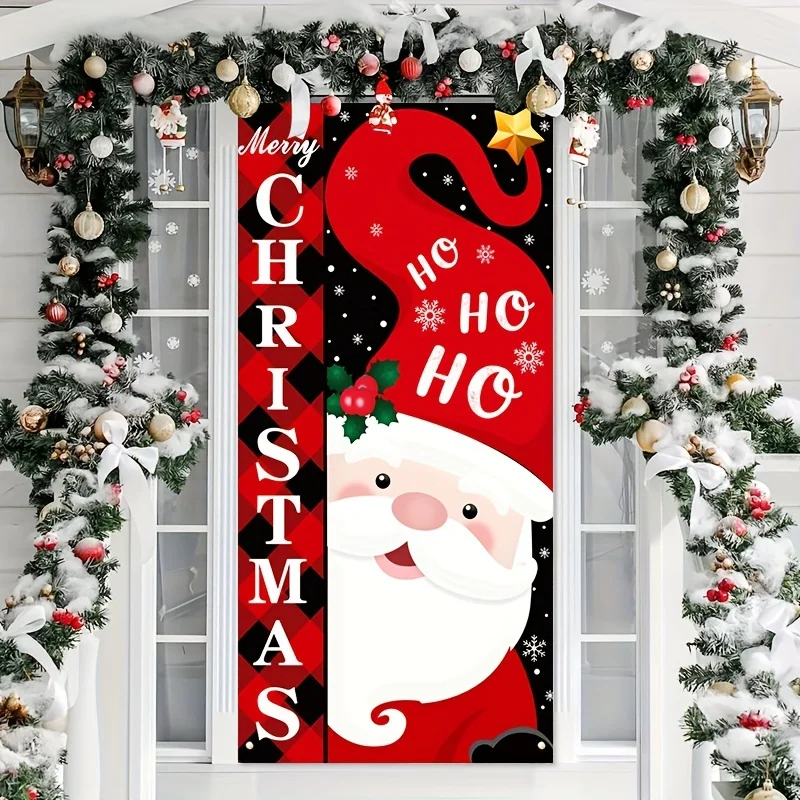 قطعة واحدة، زينة عيد الميلاد، لافتة خلفية لحفلة عيد الميلاد، زينة لافتة "عيد ميلاد سعيد"، زينة المهرجانات #1