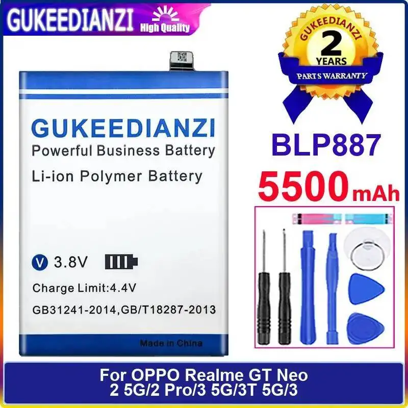 

Аккумулятор большой емкости для мобильного телефона Oppo Realme GT Neo 2 5G Pro 3 3T BLP887 5500 мАч