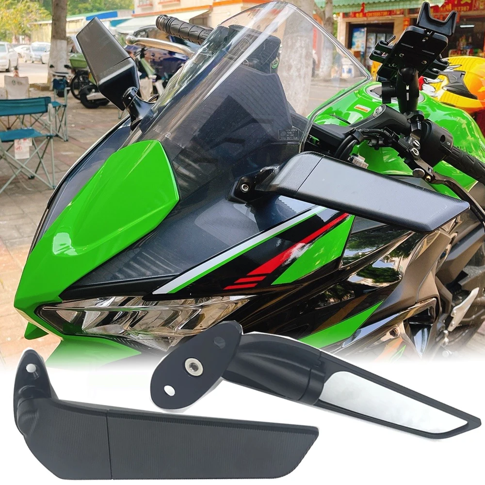 Motorbike Rearview Mirrors Winglet Wind Wing Adjustable For Kawasaki Ninja 650 2016 17 18 19 2020 2021 ER6F Stealth Side Mirror