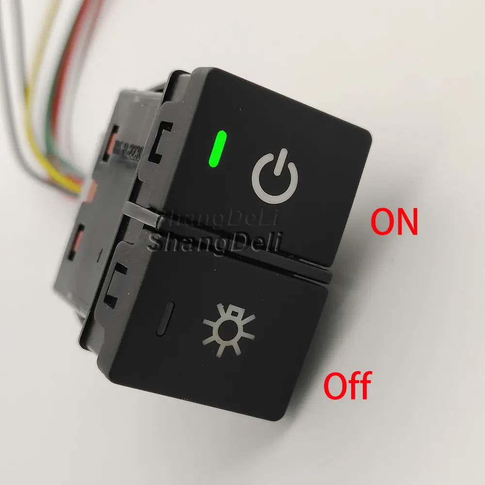 1 Stück für Honda CRV URV AVANCIER CITY Dual-Tasten-Schalter LED DRL Nebelscheinwerfer Radar Power On Off Kamera-Schalter-Taste mit Draht – Detail 4