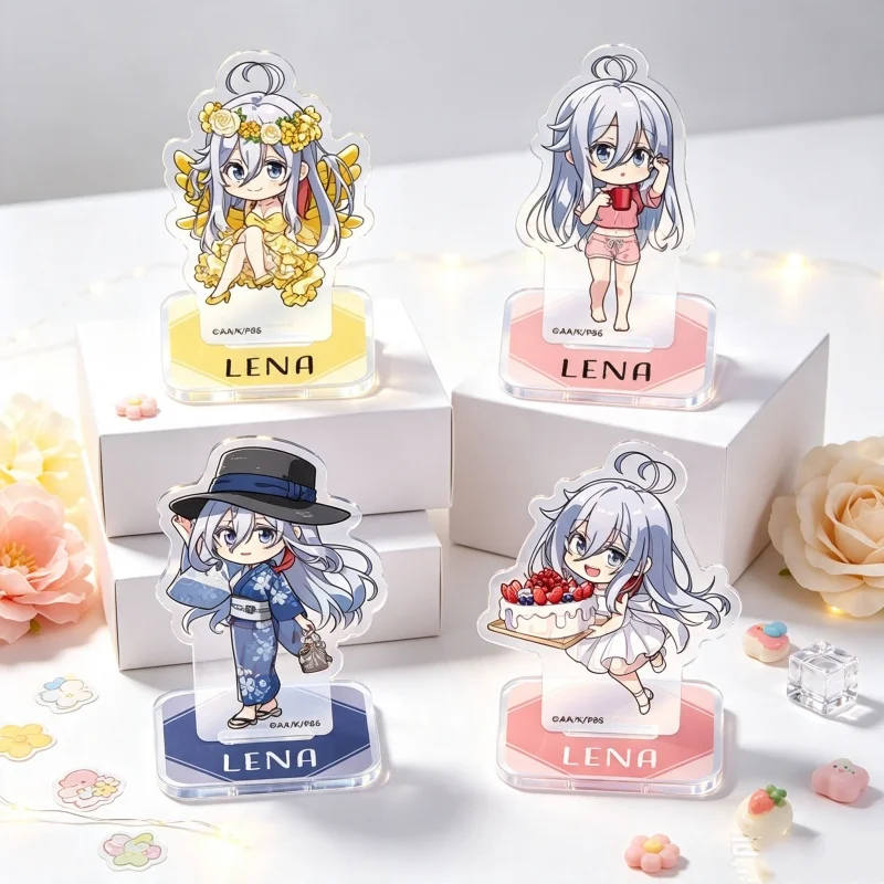10CM Hot Anime 86 Eighty Six Acrylic Standing Sign Board Keychain Characters Ornament Vladilena Milizé Collection Gifts 4pcs