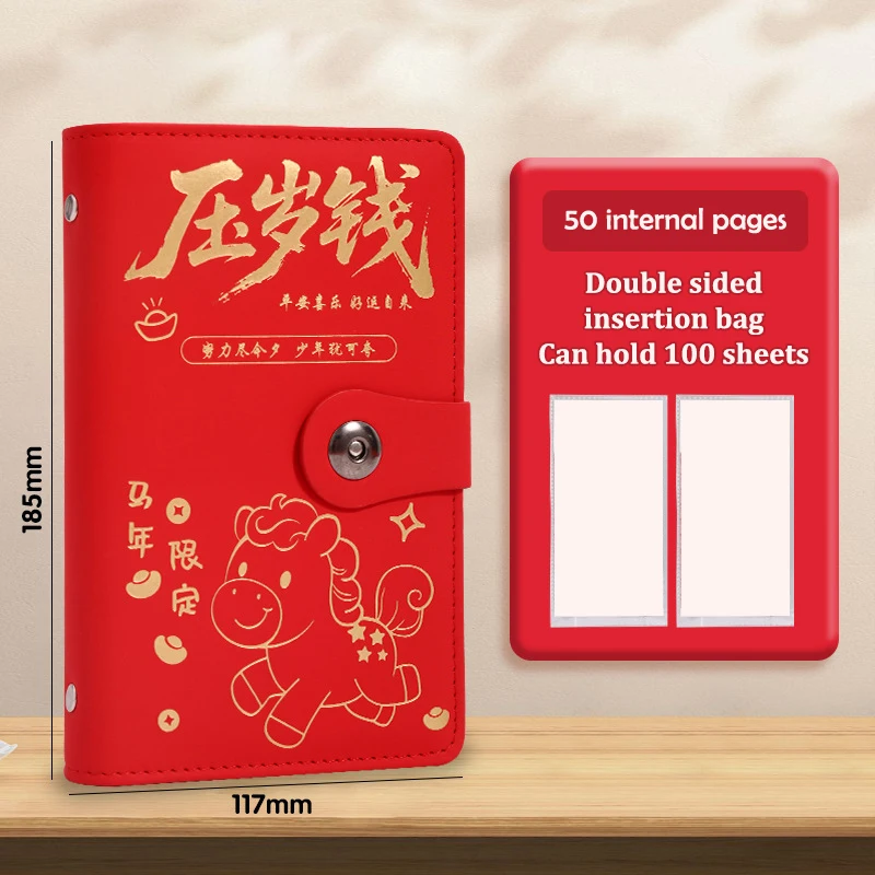 Carpeta de Ahorro de Dinero con Candado y 100 Sobres, Desafío de Ahorro de Dinero, Carpeta de Ahorro de PU, Reutilizable, Portátil, Libro de Colección de Dinero