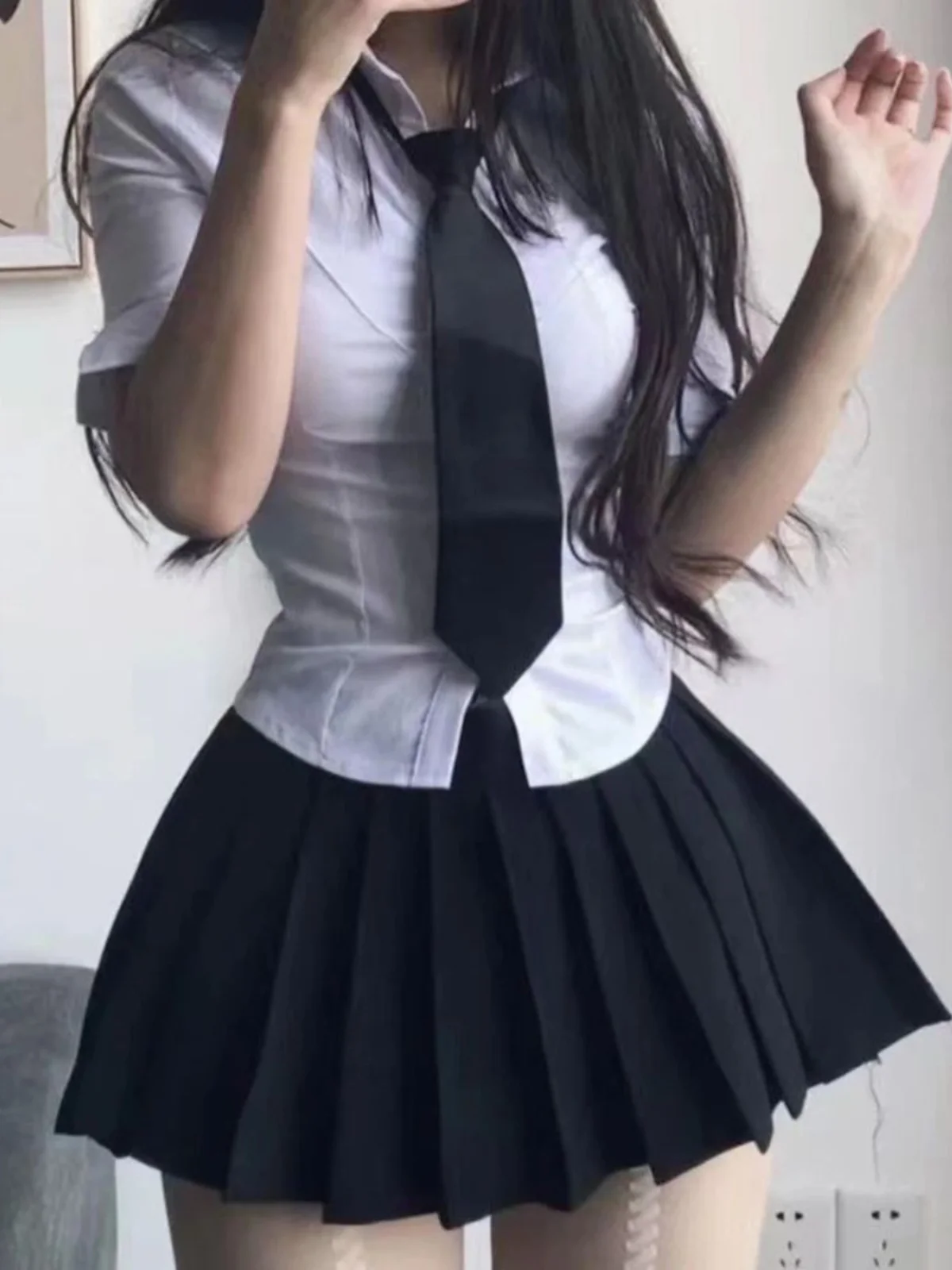 

Цветная ультракороткая плиссированная юбка женская, со средней талией, повседневная, из полиэстера, двухцветная, весна 2025