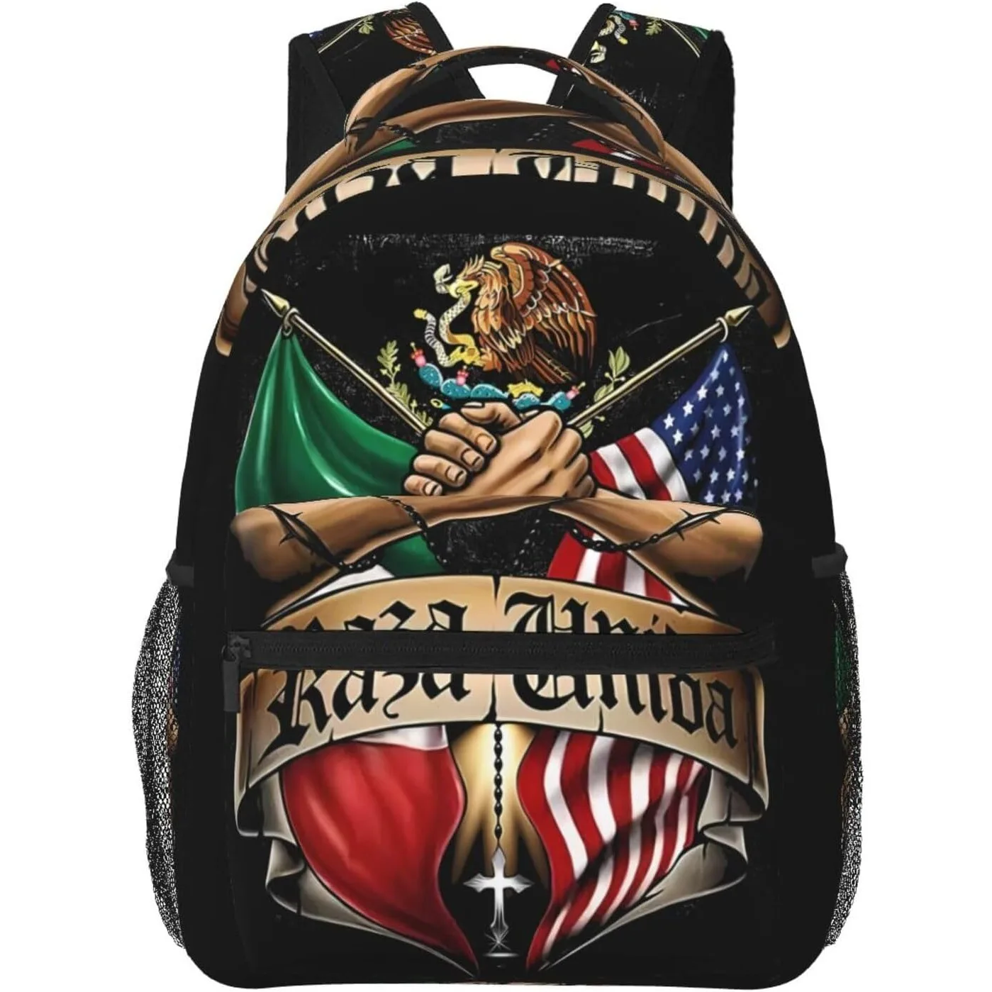 

Mexican American Flag Eagle Laptop Backpacks Double Shoulder Laptop Pack Bag Daypack Back Pack Bags Rucksack Computer Bag