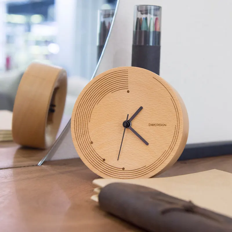 

Minimalist Solid Wood Desk Clock Silent Non-Ticking Table Clock for Study Living Room Bedroom Bedside Desktop Home Decor