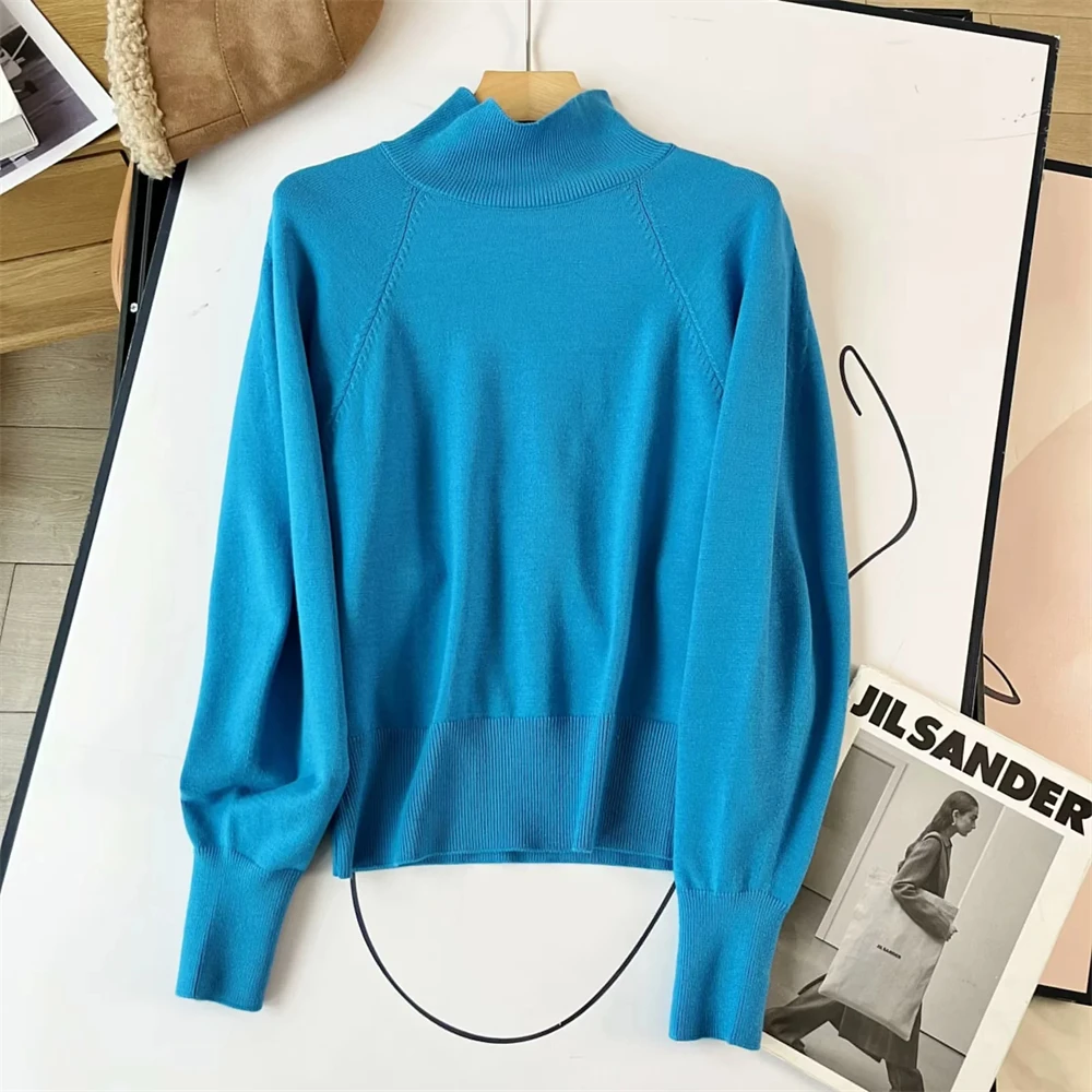 Cos Lris2024 Autumn New Product Bat Sleeve High Neck Elegant Simple Long Sleeve Sweater for Women 1214495002