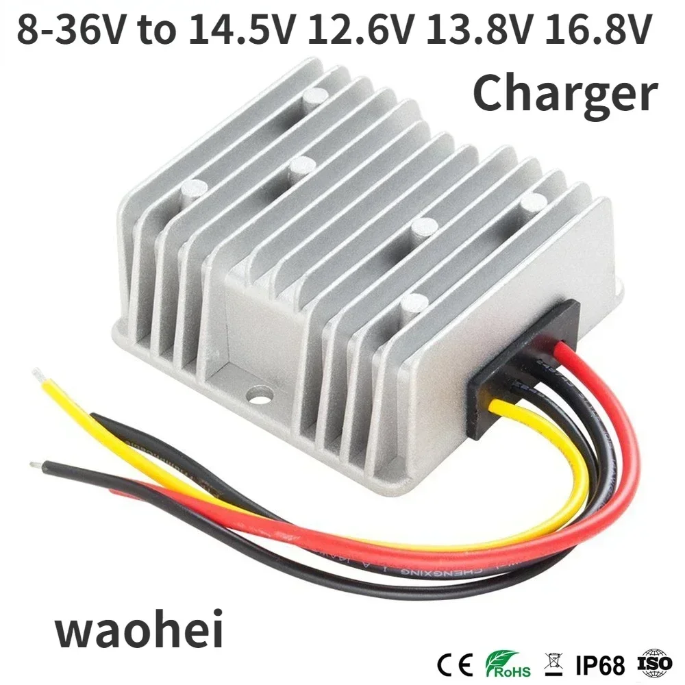 

12V Lithium Battery Chargers BUCK BOOST DC DC Charger 10-36V to 14.5V 12.6V 13.8V 16.8V 5A 8A 10A for car Dual-battery System