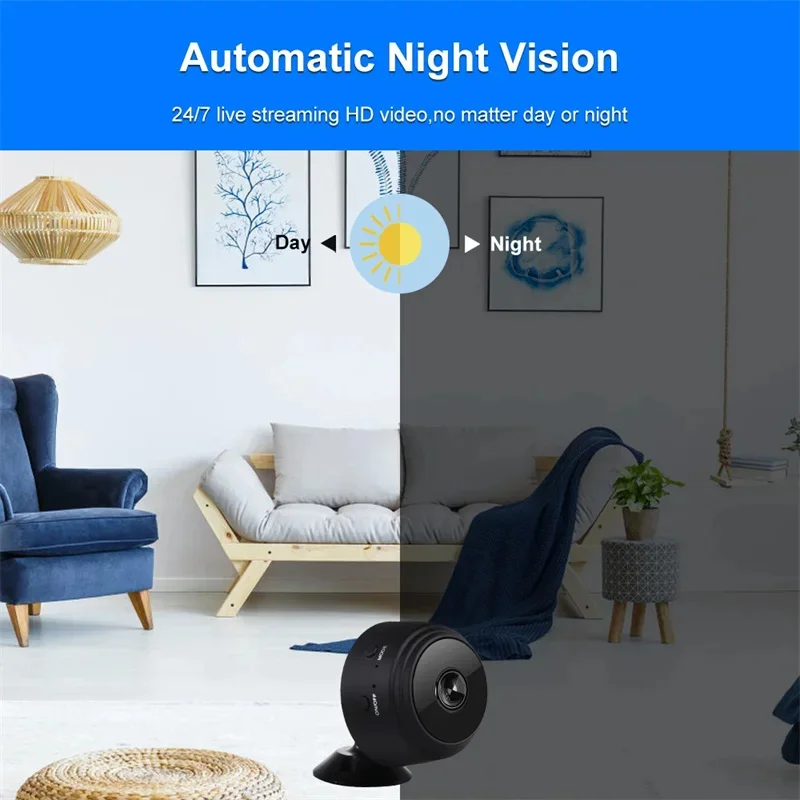 2024 Nieuwe 4K A9 Mini Wifi Camera Draadloze Video Ir Nachtzicht Bewegingsdetectie Home Security Surveillance Cam Monitor