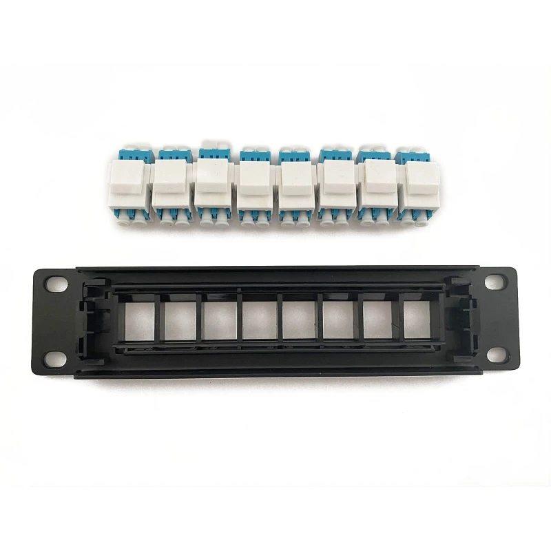 8 Port Optical Pass-Thru Patch Panel with Mounting Bracket for Keystone Dropship