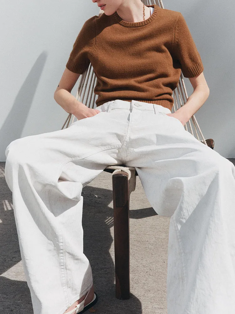 

Spring New Arrival Women's round Ne ort Sve Comfortable Simple Sli T-irt Commute Sle Slim Fit Basic Top