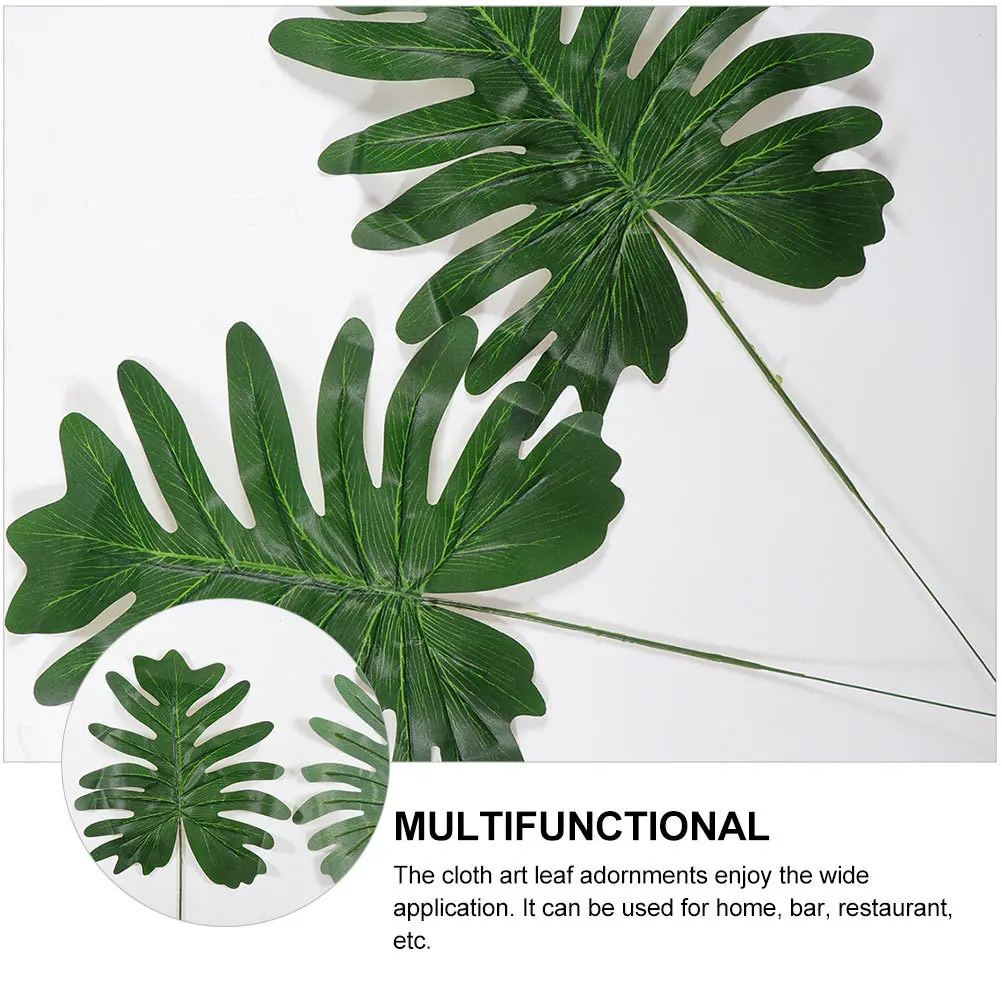 

2pcs Simulated Leaves Decoration High Quality Silk Cloth Plant nament Home Bar Restaurant Photo Props Long Lasting Gift