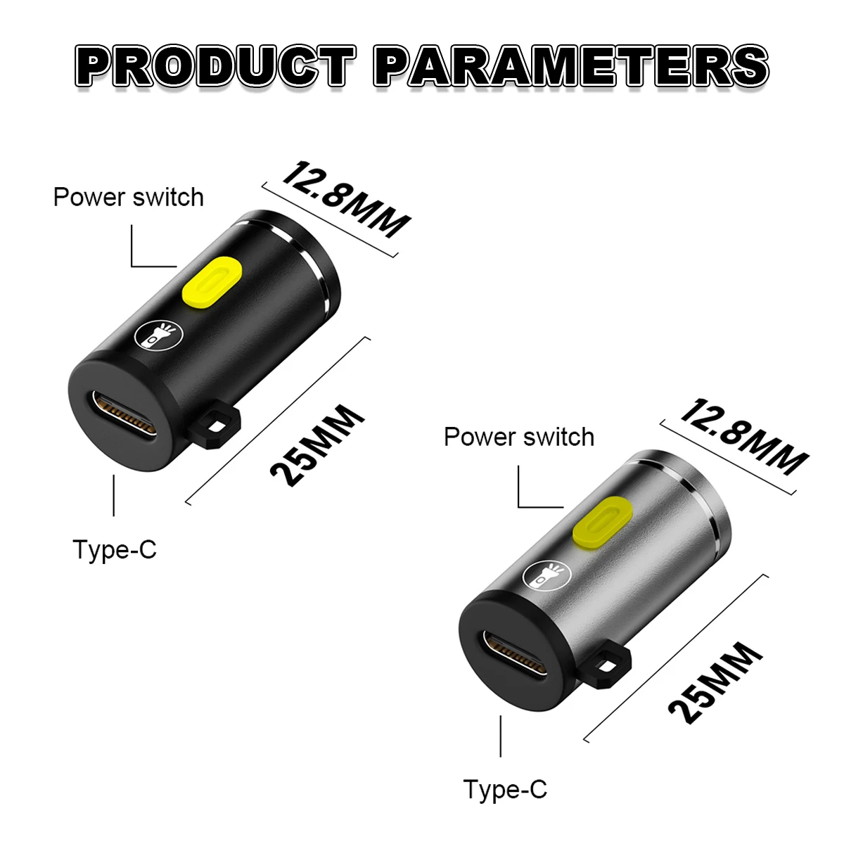 Mini Led Flashlight Powered By Type C Connectors Cob Cold White Not Need Battery Design Multifunctional Flashlights Small Lights