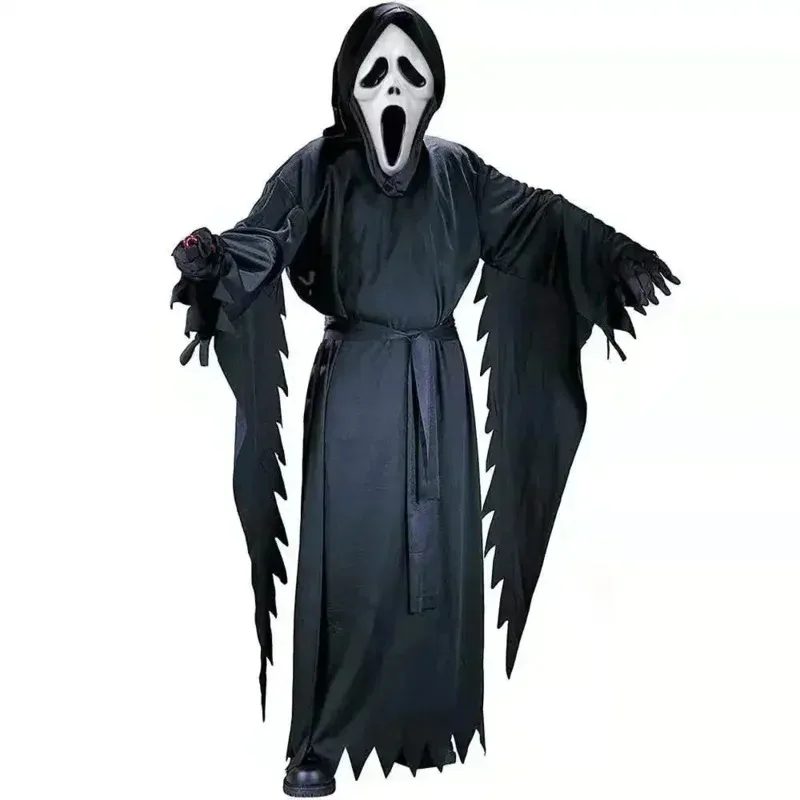 New AKids Scream Costume Children Fancy Dress Halloween Party Horror Death Ghostface Costume Boys Teens 2025 AA