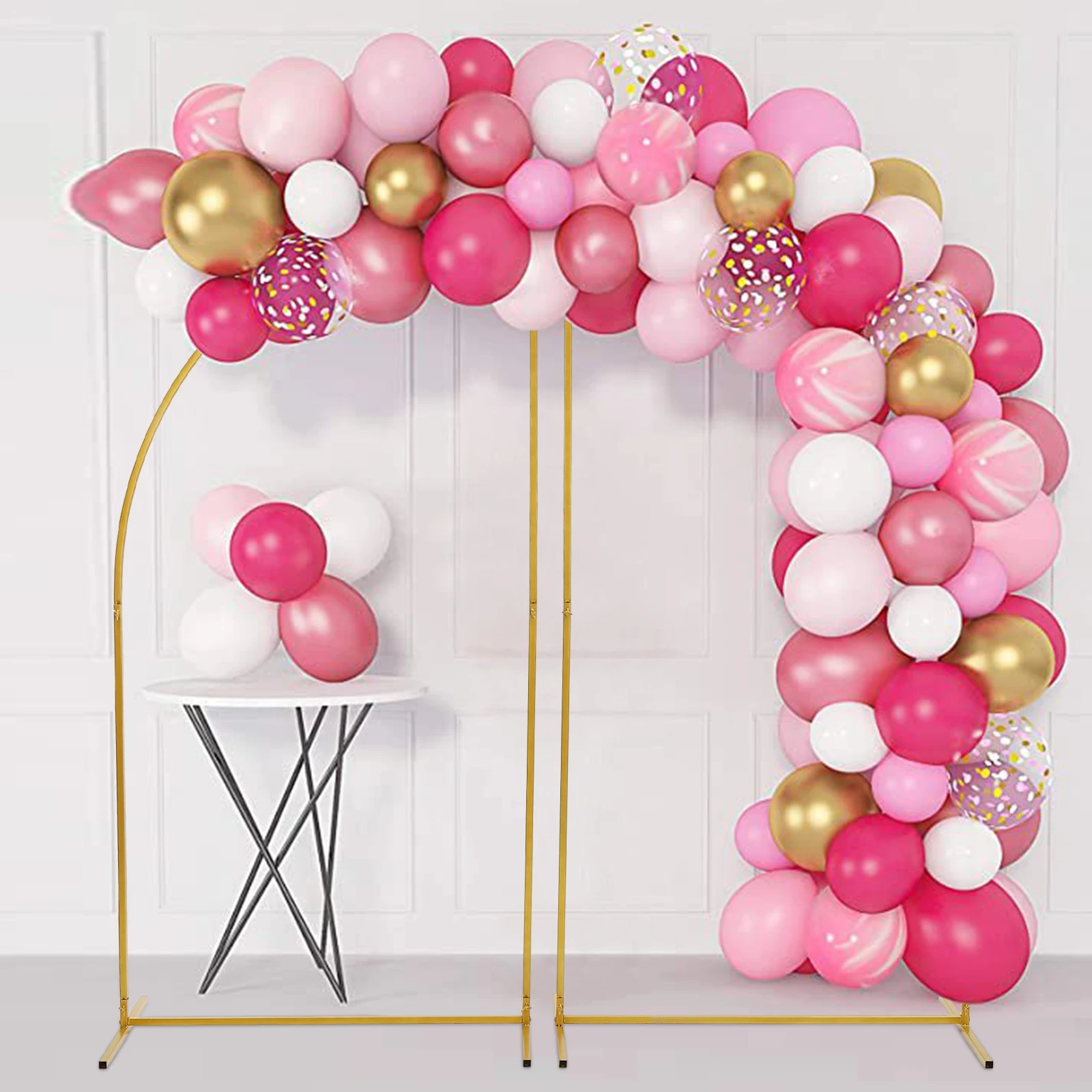 Imagem -04 - Double Door Wedding Arch Gold Metal Backdrop Suporte para Cerimônia Festa de Aniversário Photo Booth Decoração de Fundo 1.8m 5.9ft