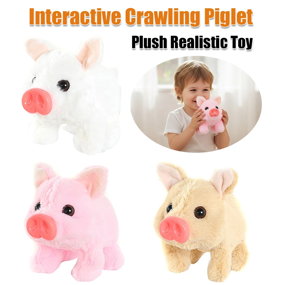 Jouet réaliste en peluche de cochon électrique avec queue de soufflage, sons d'oeil de nez, jouet cochon électronique en peluche pour les amoureux des animaux de compagnie