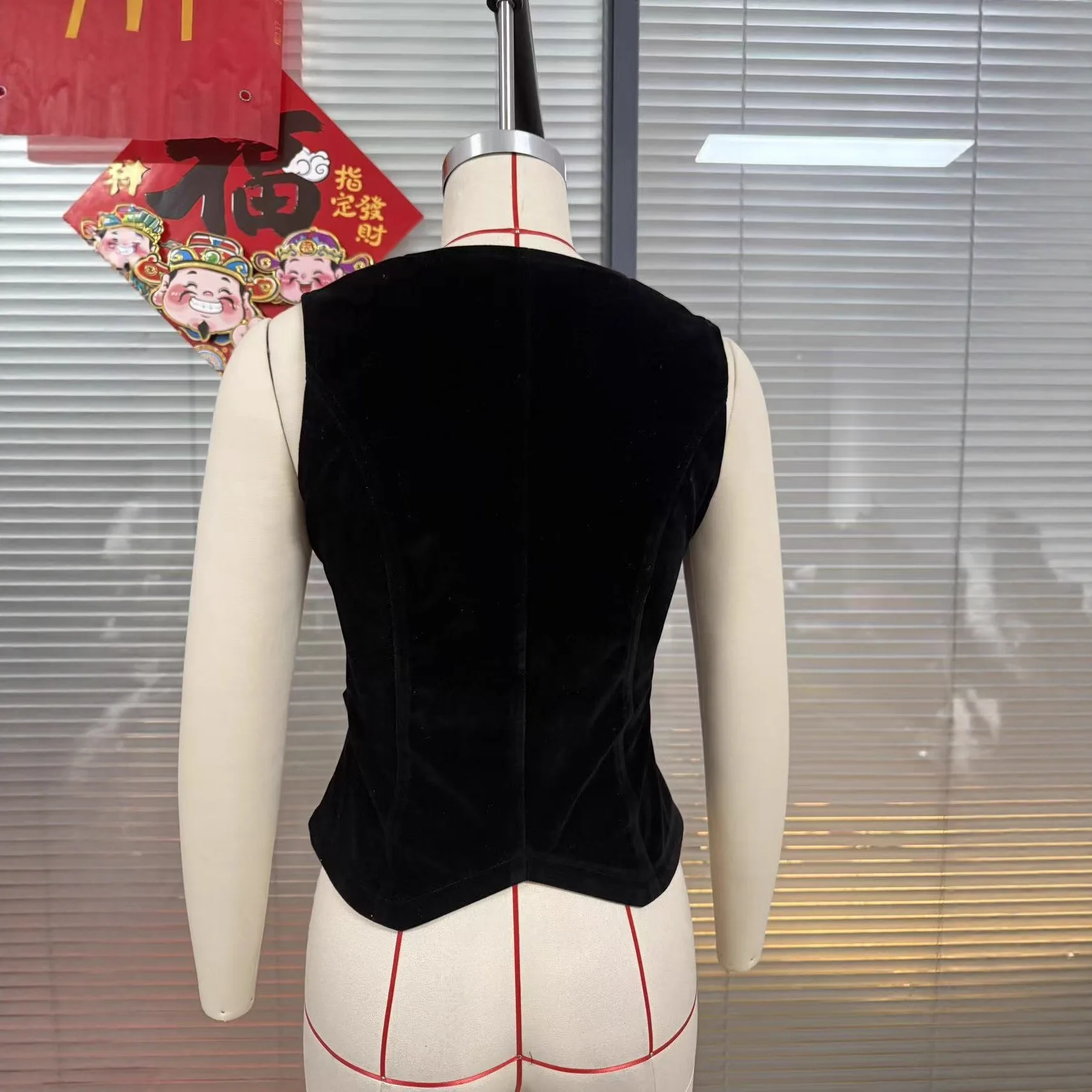 سترات الصدريات سترة نسائية رقيقة متماسكة الخريف تويد مربوط صدرية مكان العمل مزاجه الكلاسيكية مصممة الحديثة شركة خمر #4