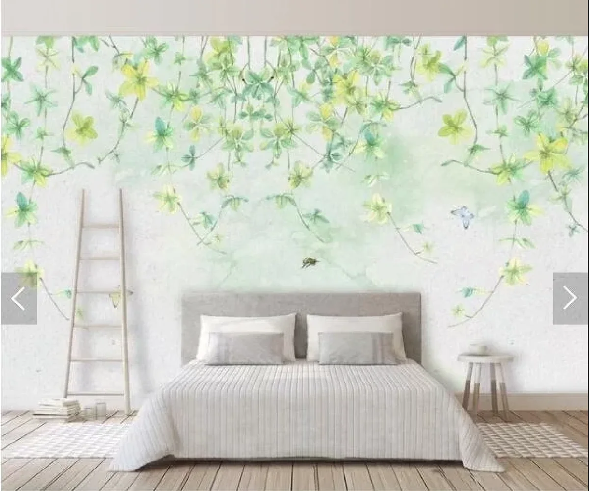 Customize wallpaper any size with Nordic tropical plants Southeast Asian rainforest plant indoor background decorative wallpaper