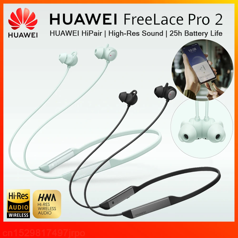 Original Huawei FreeLace Pro 2 Earphones Active Noise Cancellation Headphones Bluetooth Wireless Earbud Dynamic Neckband Headset