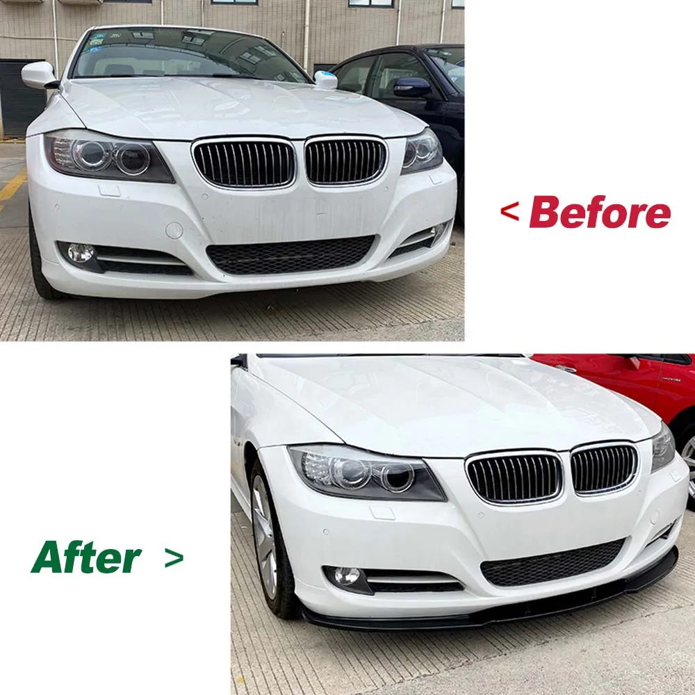 For BMW 3 Series E90 E91 LCI Facelift 325i 330i 2007-2012 Front Bumper Spoiler Lip Lower Guard Blade Splitter Board Tuning Black