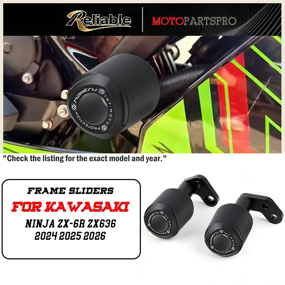 Motorcycle Sliders for KAWASAKI NINJA ZX-6R ZX636 2024 2025 2026 Frame Sliders Crash Protector Motorcycle Sliders