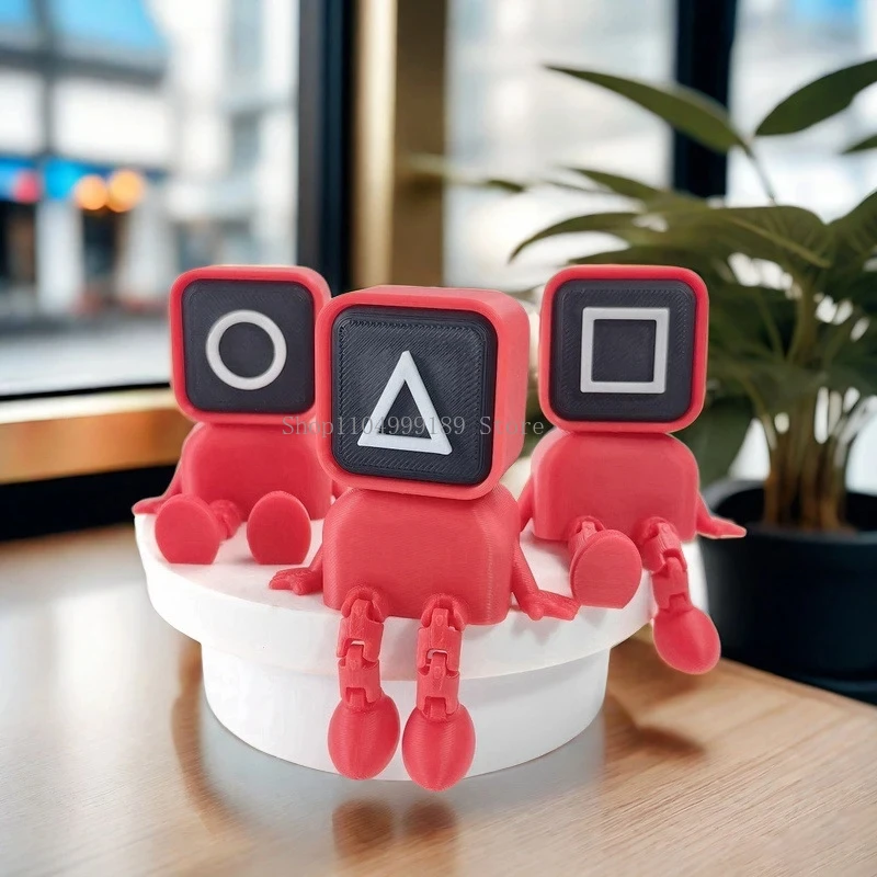 

Korean Tradition Folk Games Gonggi Game 3d Printed Movable Joint Triangle Doll Desktop Home Model Ornament Cute Printing Toys