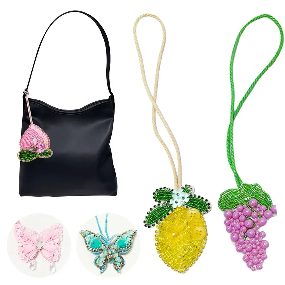 便利なバッグストラップかわいい吊りロープパッチカラフルなバッグペンダントビーズ縫製ペンダントフルーツシリーズ装飾甘いバッグチャーム