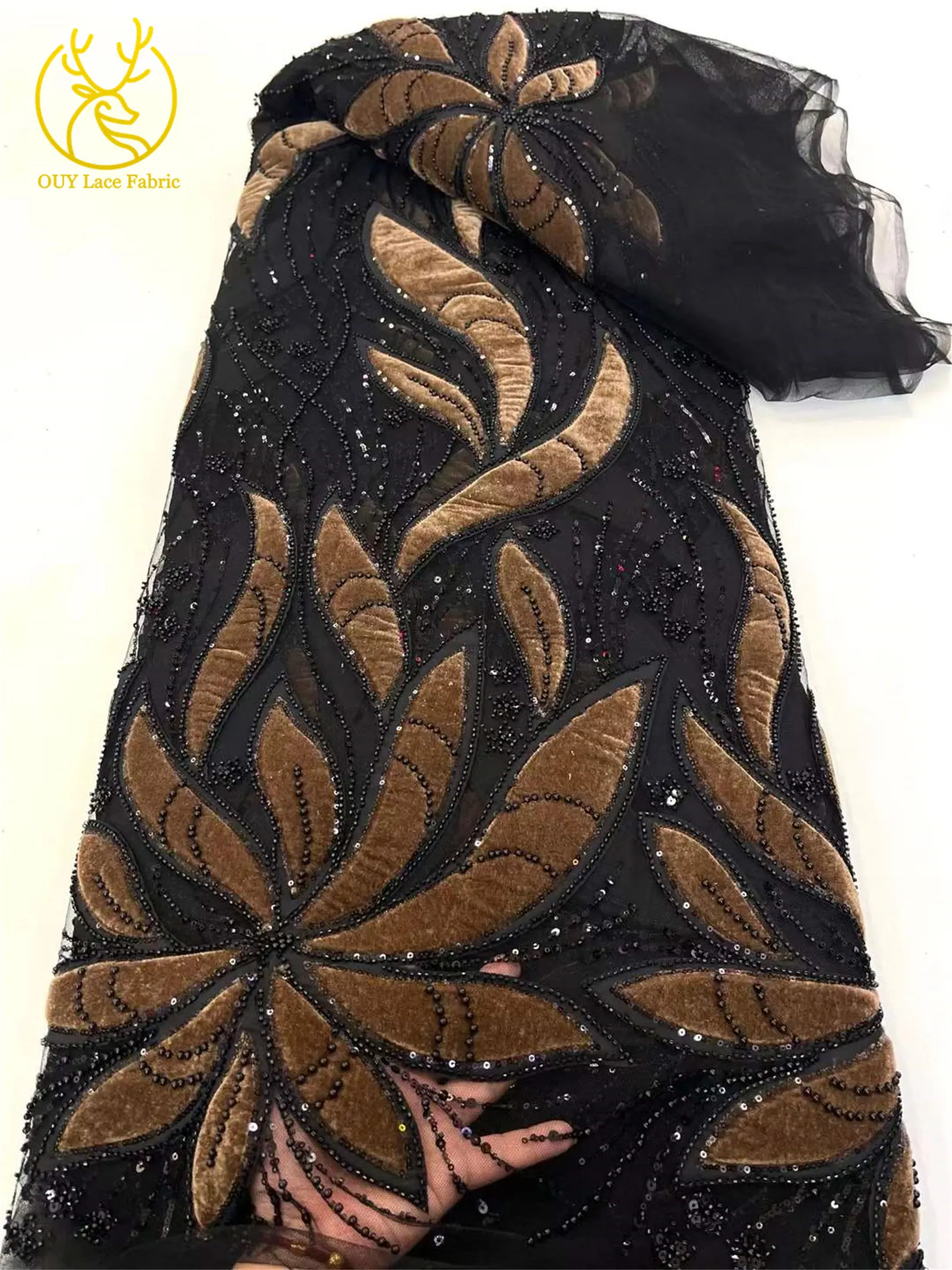 أحدث تصميم فاخر الأفريقي مطرز نسيج القطن الدانتيل 2025 فرنسا نيجيريا الترتر تول أقمشة الدانتيل حفل زفاف فساتين السهرة