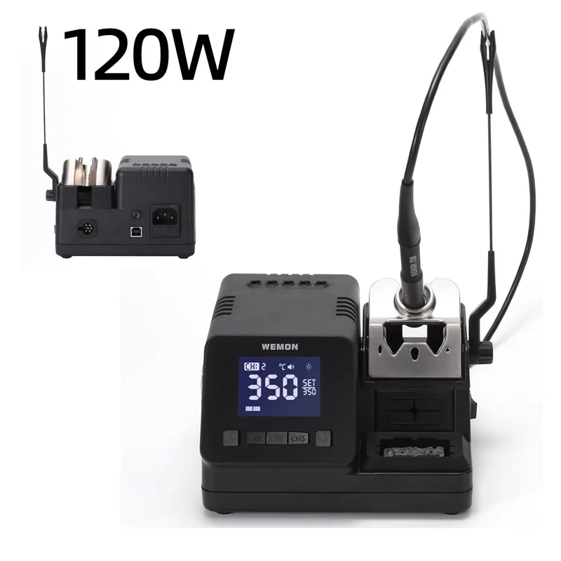 WEMON T210 estação de solda inteligente com display digital de alta potência e temperatura constante com 3 peças de pontas de ferro de solda C210