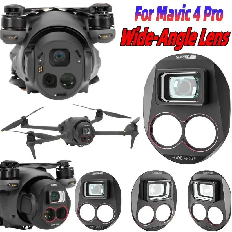 

Wide Viewing Angle Lens HD Optical Glass Filter Anti-Scratch Wide-Angle Lens 110° Shooting Range for DJI Mavic 4 Pro Accessories