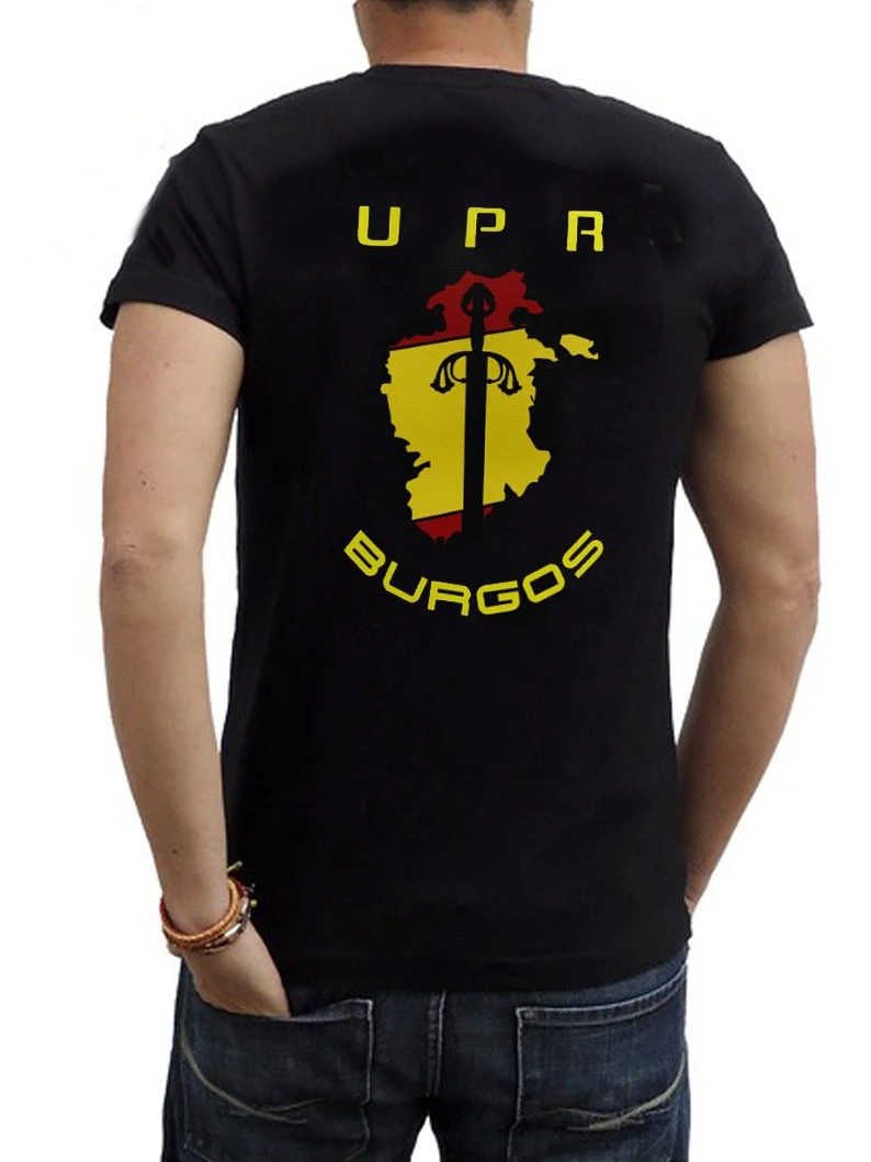 Camiseta Policia Nacional Española. UPR Burgos 100% Algodón, De Alta Calidad, Casual Top