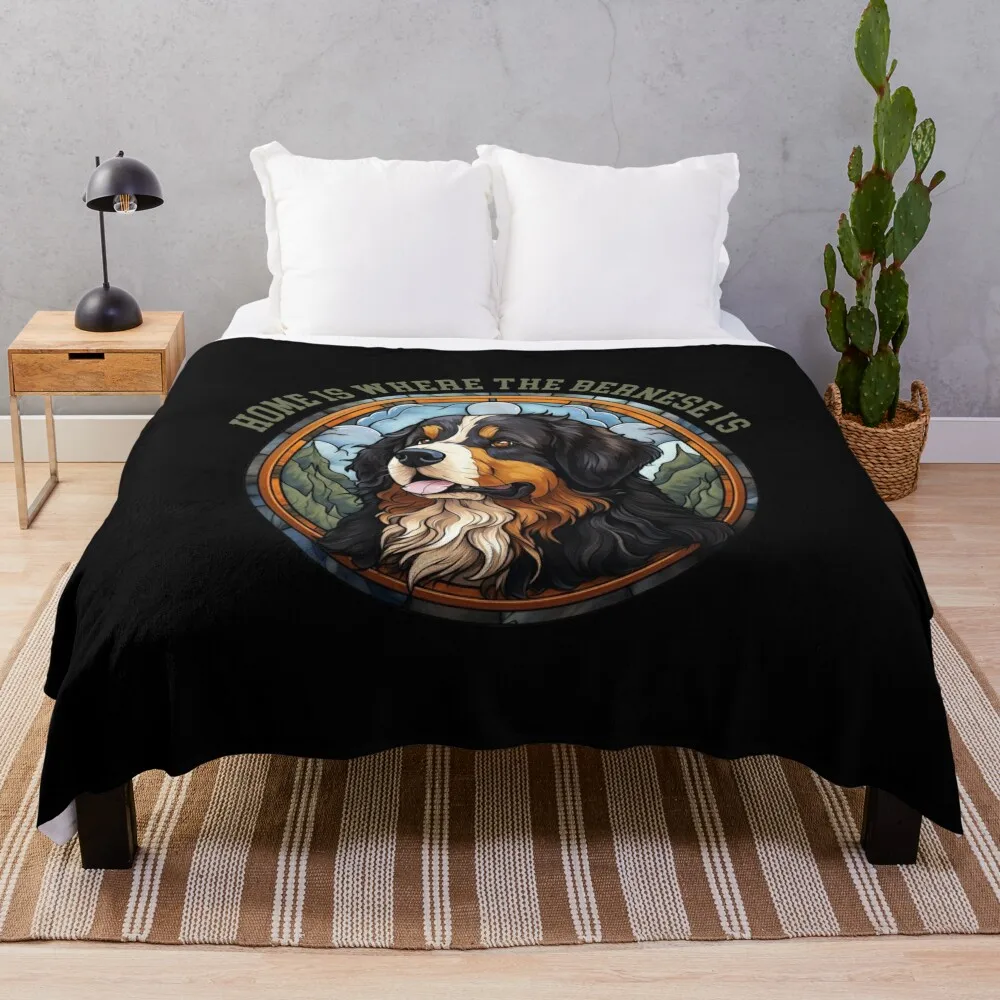 

Bernese Mountain Dog Throw Blanket Luxury St sofa bed Flannels Plaid Blankets