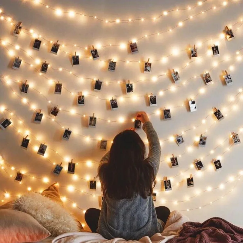 LED Fairy Lights Photo Clip String Light USB/Battery Powered Garland Lights For Bedroom Christmas Party Photo Wall Wedding Decor