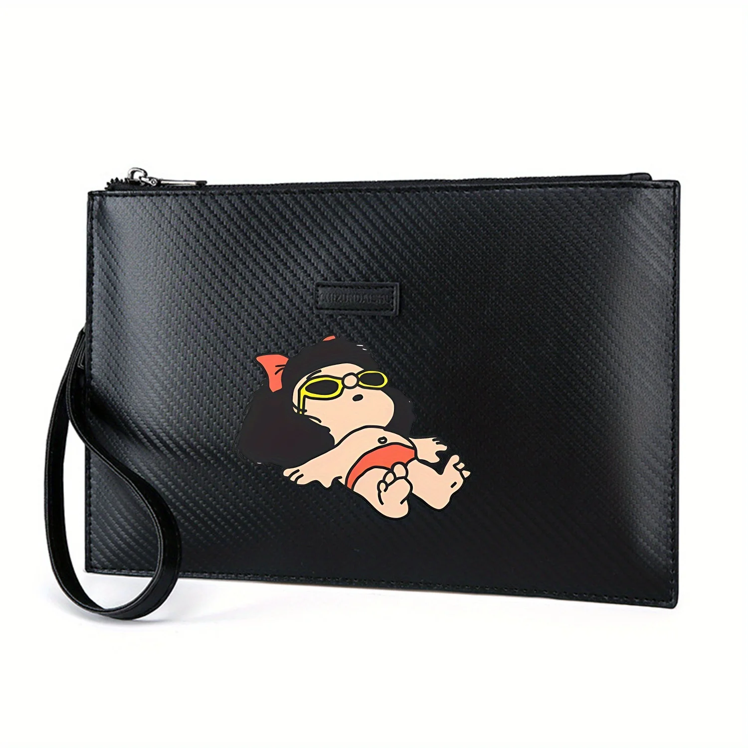 فتاة في ملابس السباحة، النظارات الشمسية، حقيبة يد رجالية PU أنيقة ومطبوعة مريحة، عصرية وعملية للحمل اليومي #1