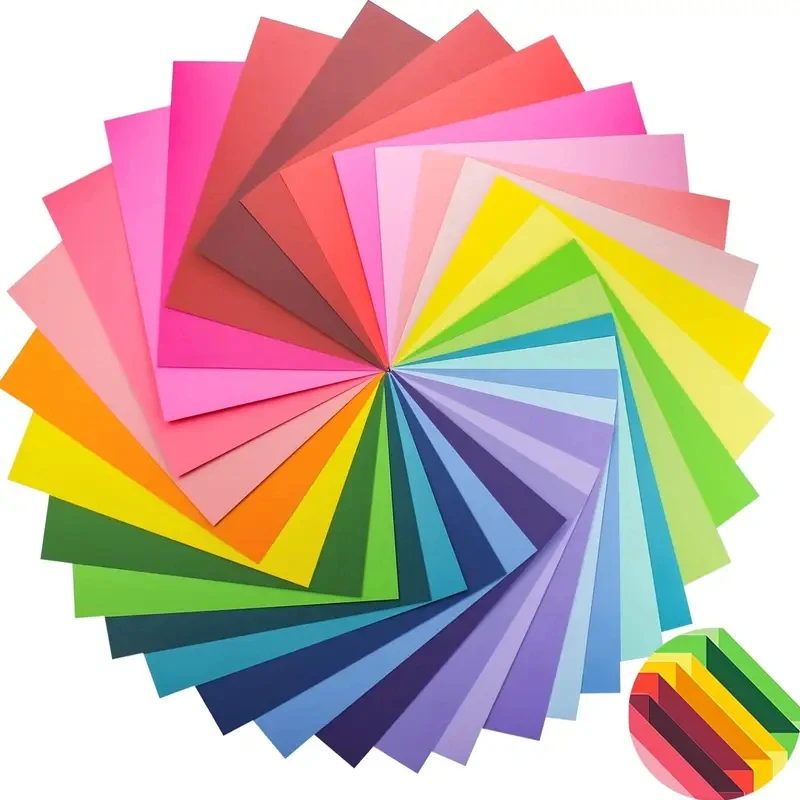 200pcs 10-Color Mixed Square Origami Paper, Handcrafted Colorful Paper for Origami & Paper Cutting, 10 Vibrant Shades