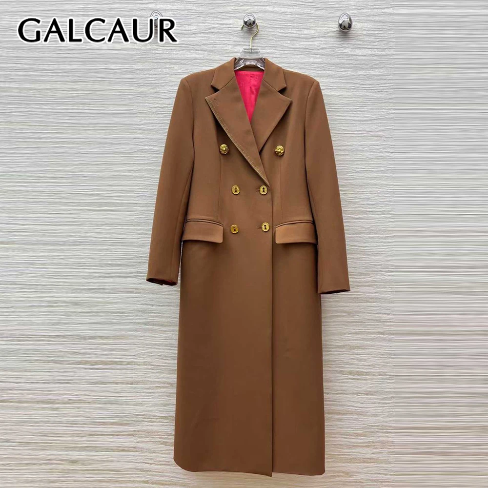 

GALCAUR Solid Spliced Double Breasted Chic Jacket Female O Neck Sleeveless Loose Streetwear Women's Jackets Fashion Autumn Style